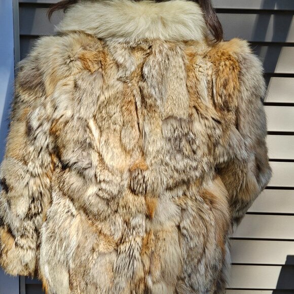 Vintage Genuine Red Fox Fur Coat Sectioned w/ White Fox Collar (70s-80s) Size XS - Picture 15 of 15